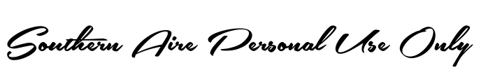 Southern Aire Personal Use Only Font Image