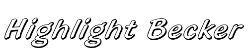 Highlight Becker Font Image