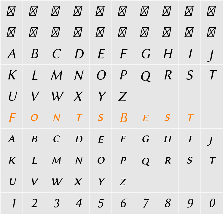 Linux Biolinum Capitals Character Map