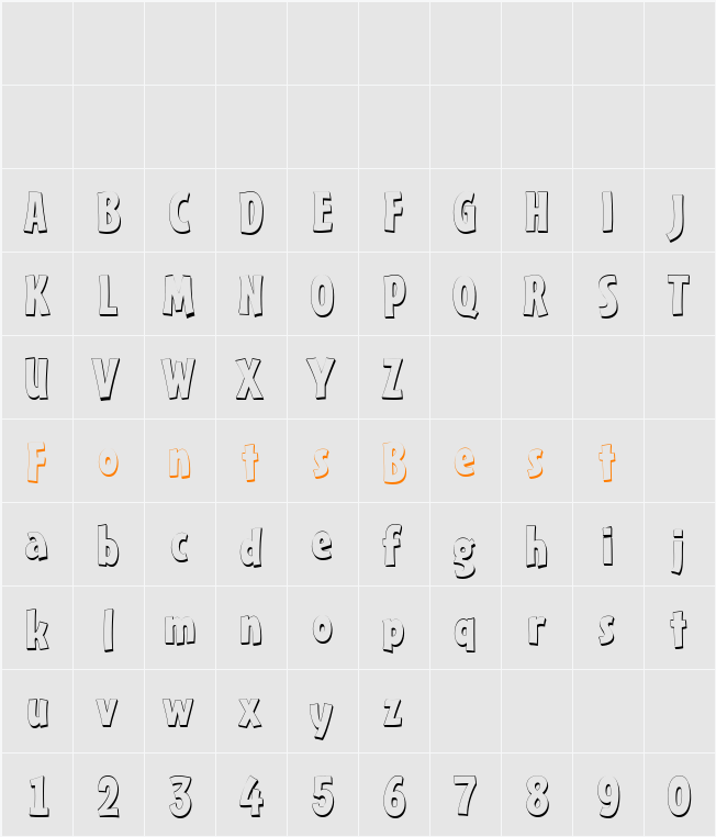 a_Frudger3Dxtr Character Map