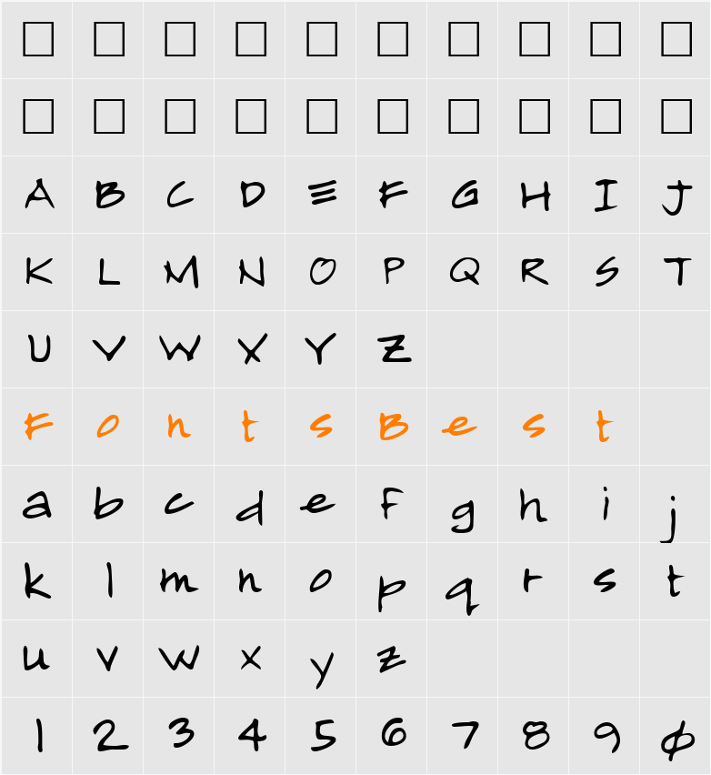 MarcosHand Character Map