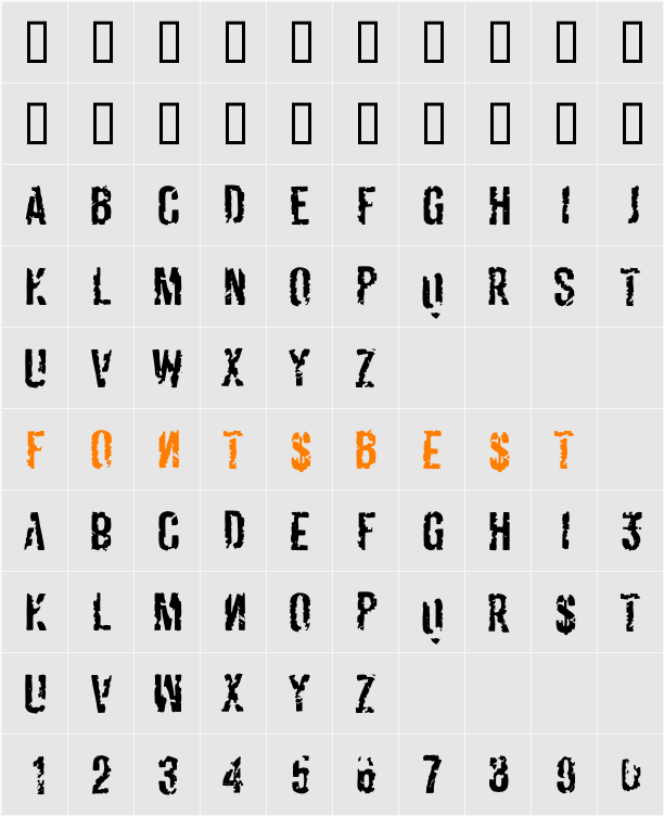 Derivat No2 Character Map