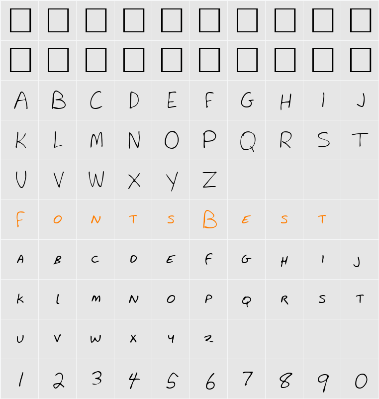 LEHN281 Character Map