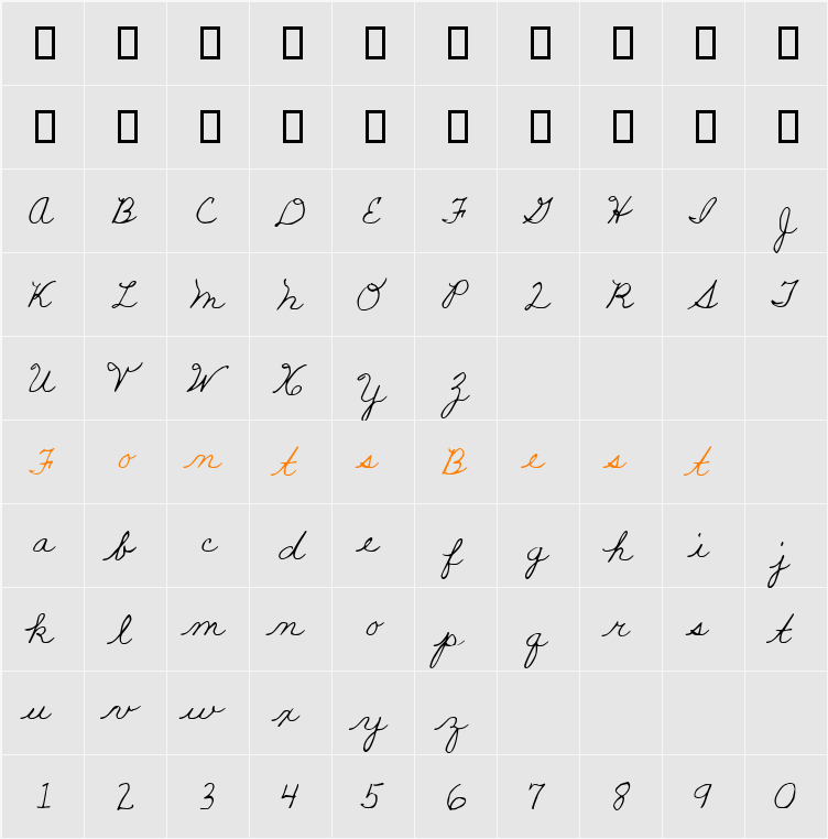 LD Script 5 Character Map