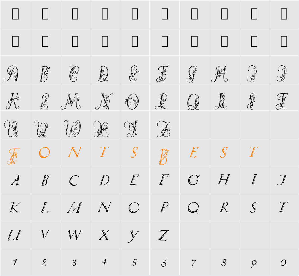 Springtime_Capitals Character Map