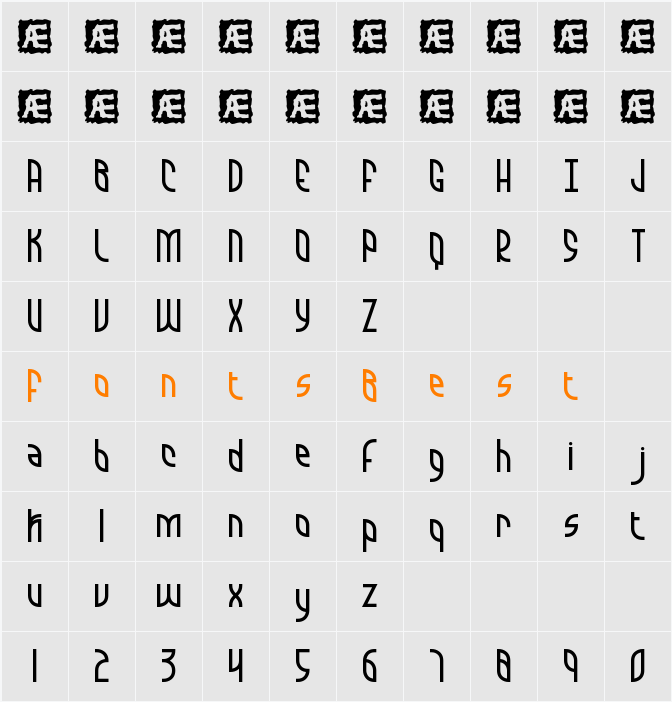 Quarantine BRK Character Map