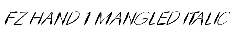 FZ HAND 1 MANGLED ITALIC Font Image