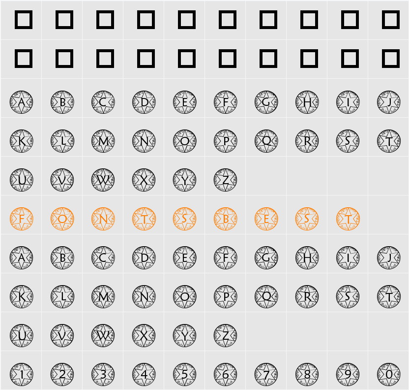 pf_sstar1 Character Map