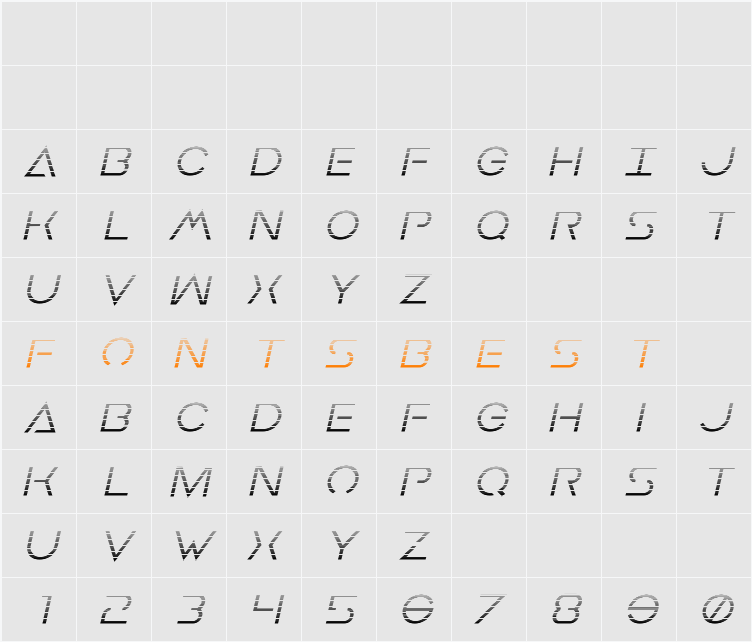 Earth Orbiter Gradient Italic Character Map