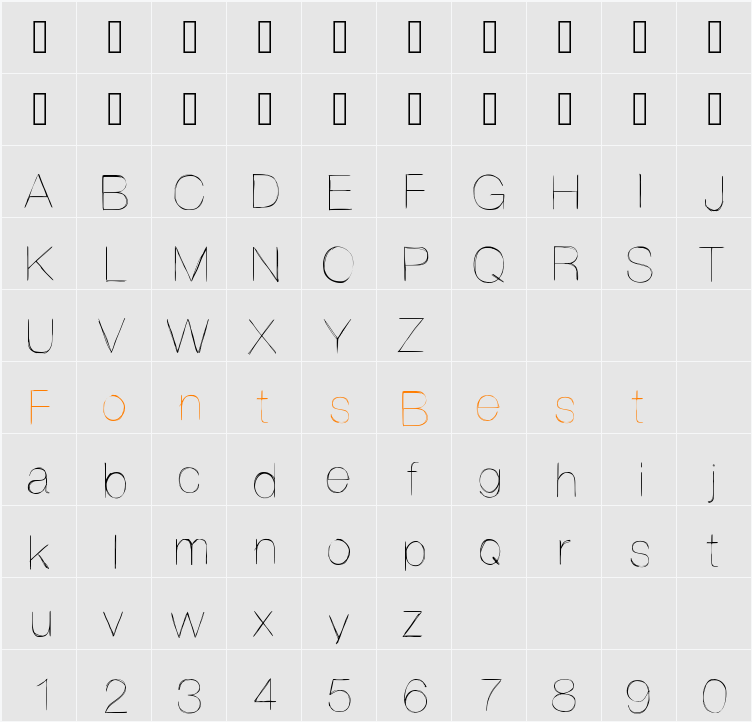 HelvetifrankDingbats Character Map
