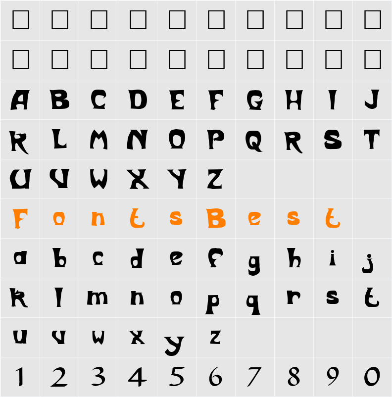 WhosItFont42 Character Map