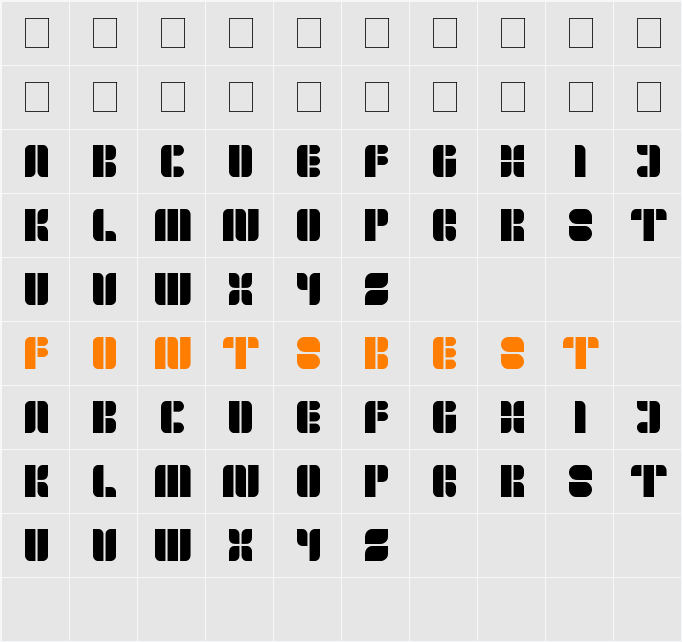 golden bar Character Map