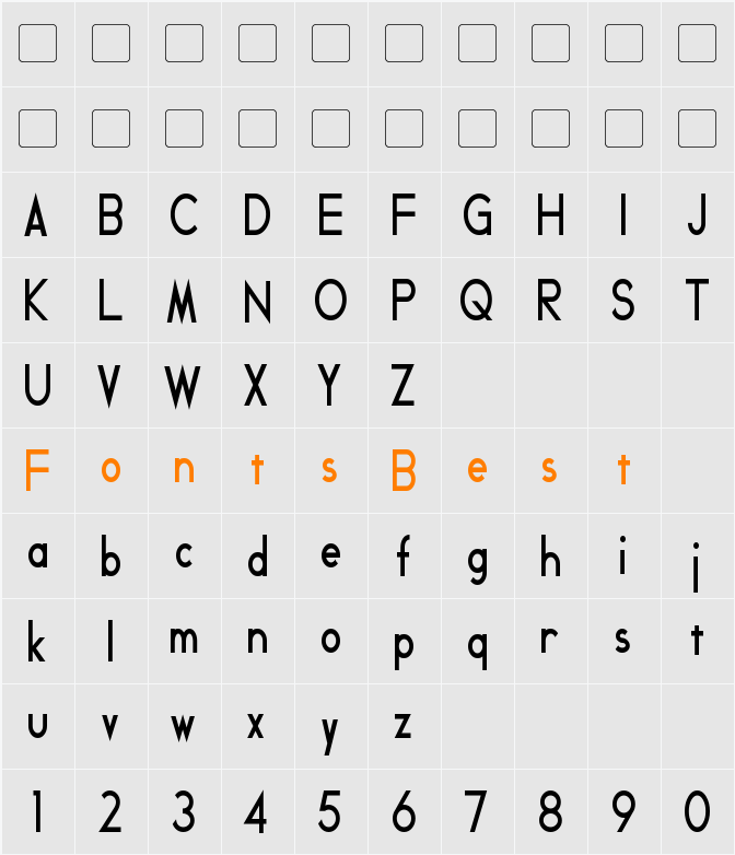 Geddes Condensed Character Map