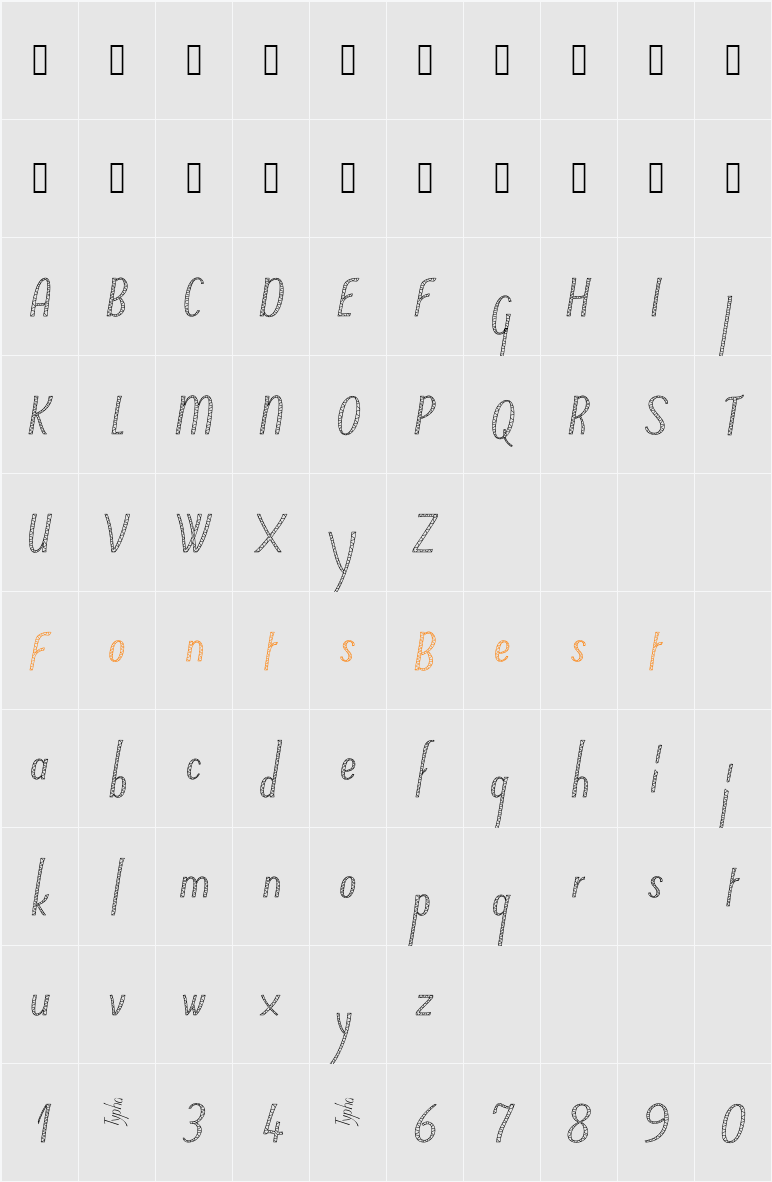 Typha Var05Demo Character Map
