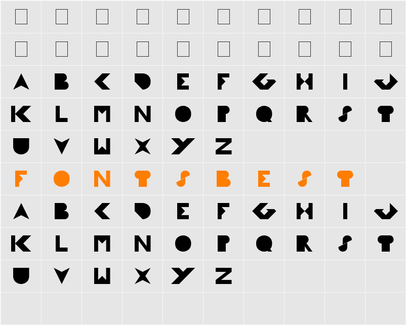 FLIGHT STERWADESS Character Map