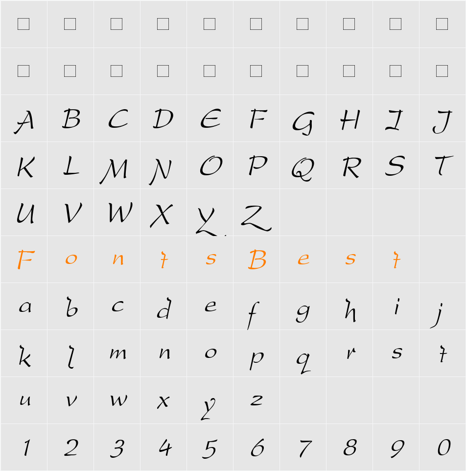 DreamerOne Character Map
