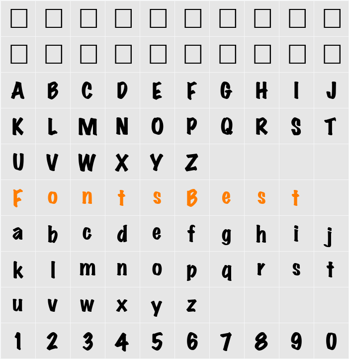 MarkingPenHeavy Character Map