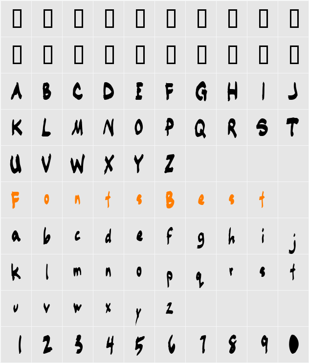 TimbukMarker Character Map