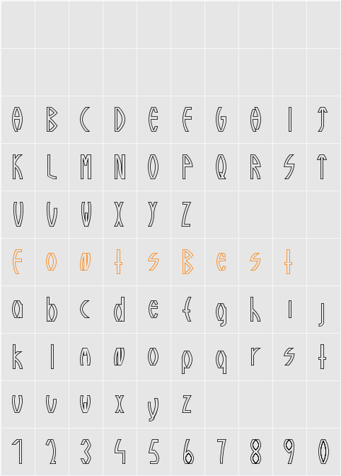 Guazhiru Regular Outlined Character Map