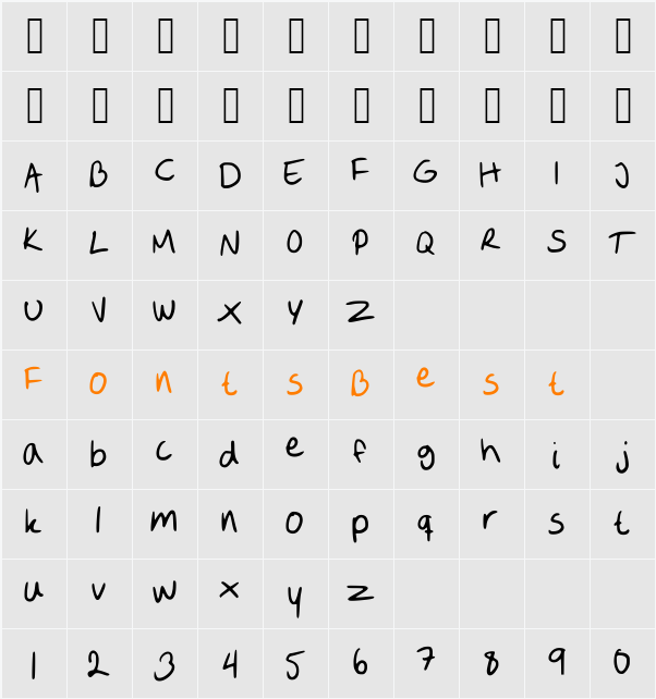 Sofie2 Character Map