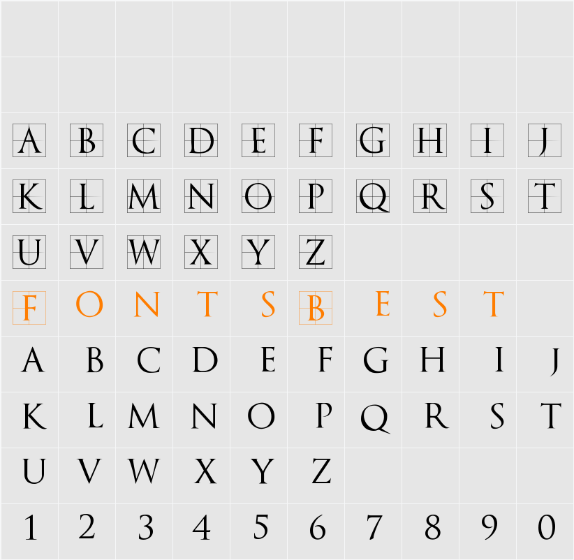 TrajanusBricks Character Map