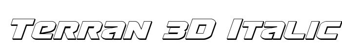 Terran 3D Italic Font Image