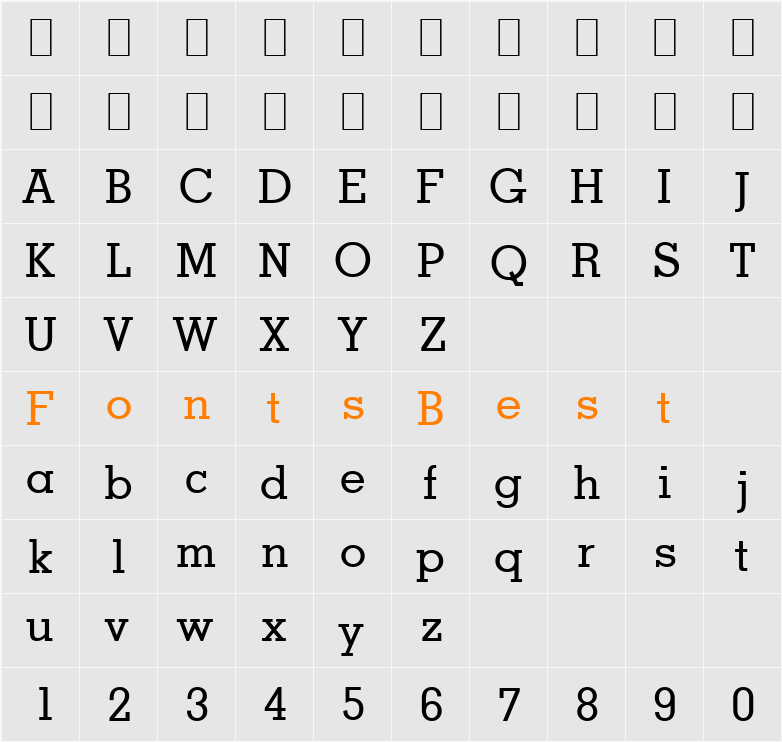 Geo-Condensed Character Map