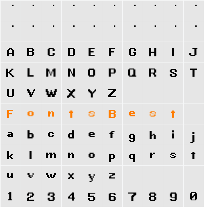 G.B.BOOT Character Map