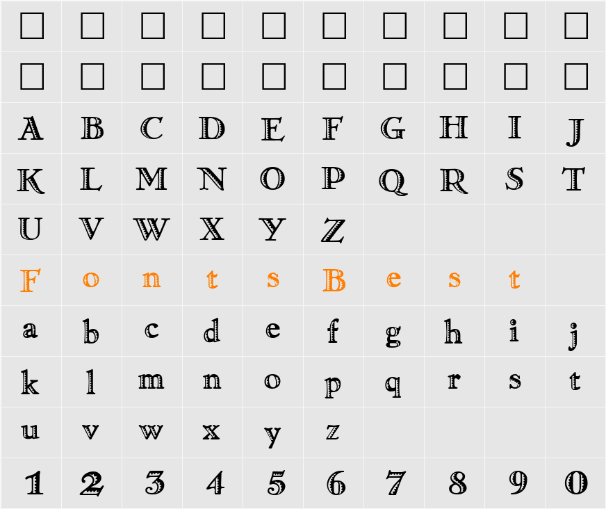 Greko Deco Character Map