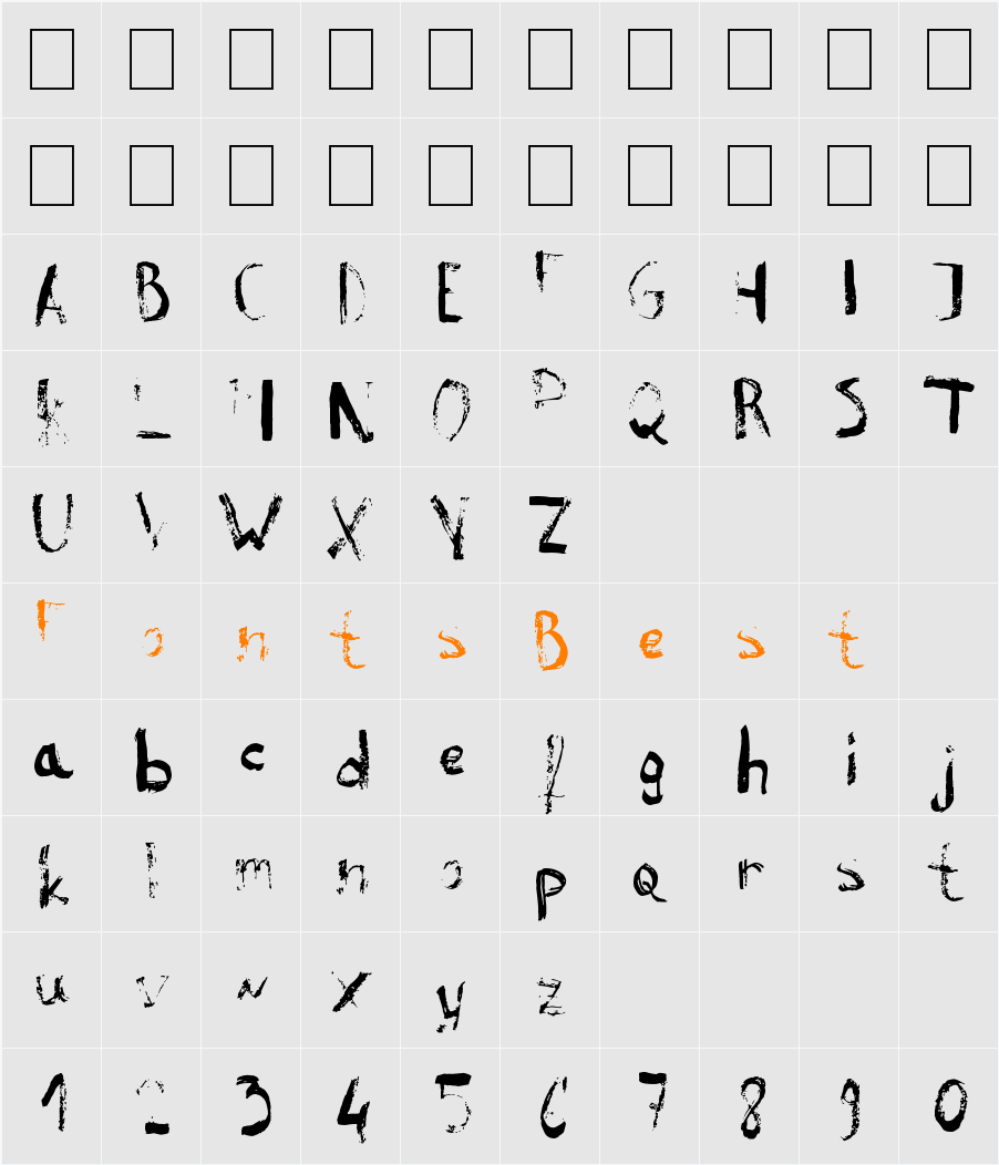 Reeld Typeface Character Map