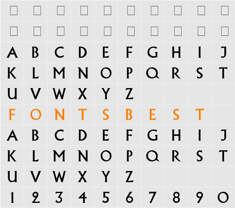 Regina Character Map