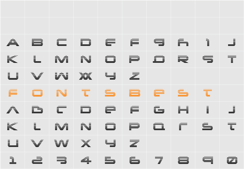 New Mars Scanlines Character Map