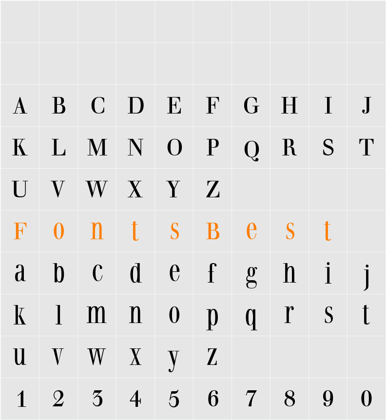ClassizismAntiqua Character Map