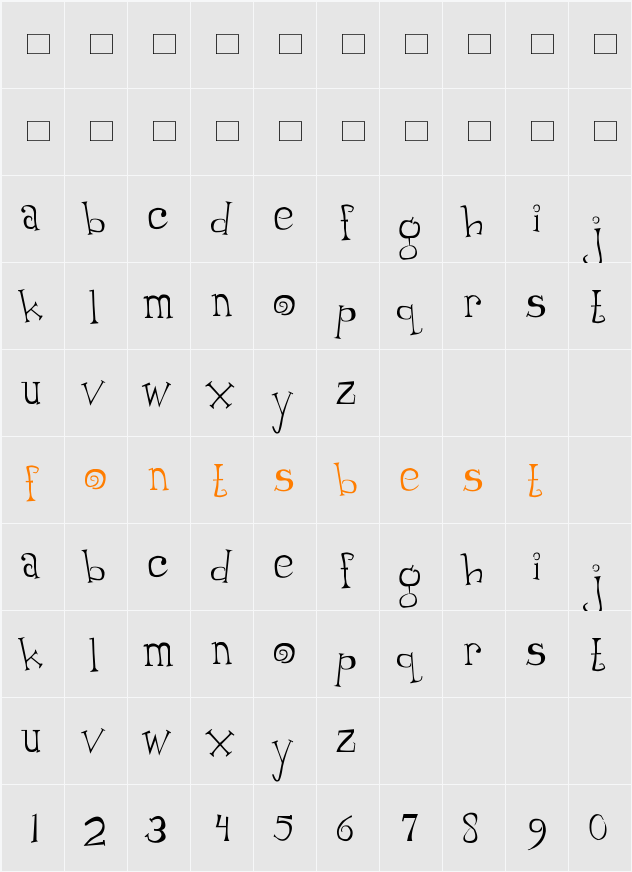 Thumping Character Map