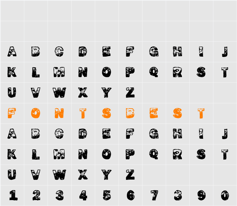 Dirty Fox Character Map