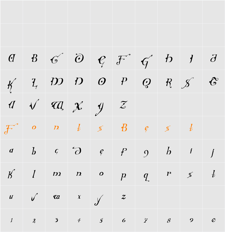 Holly Jingle Solid Condensed Italic Character Map