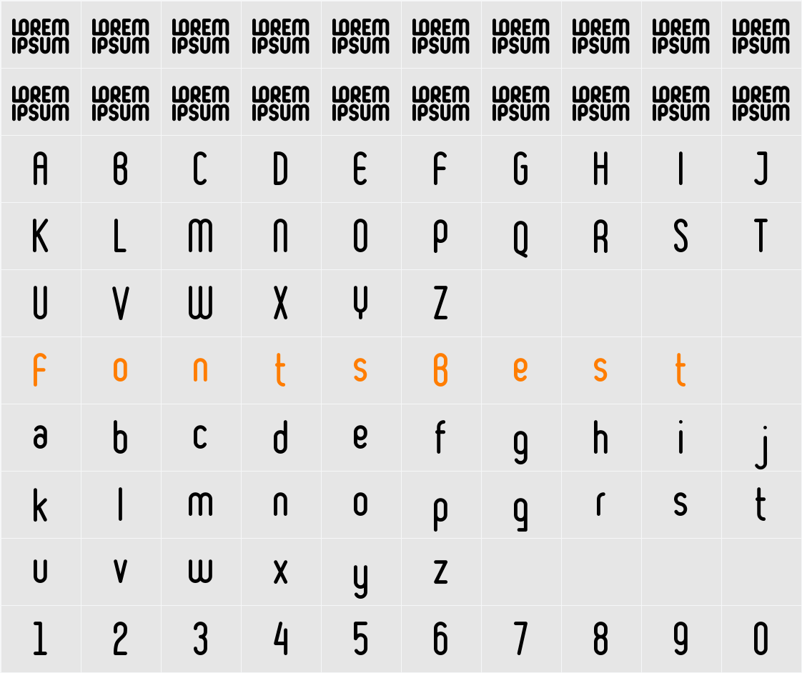Ruler Character Map
