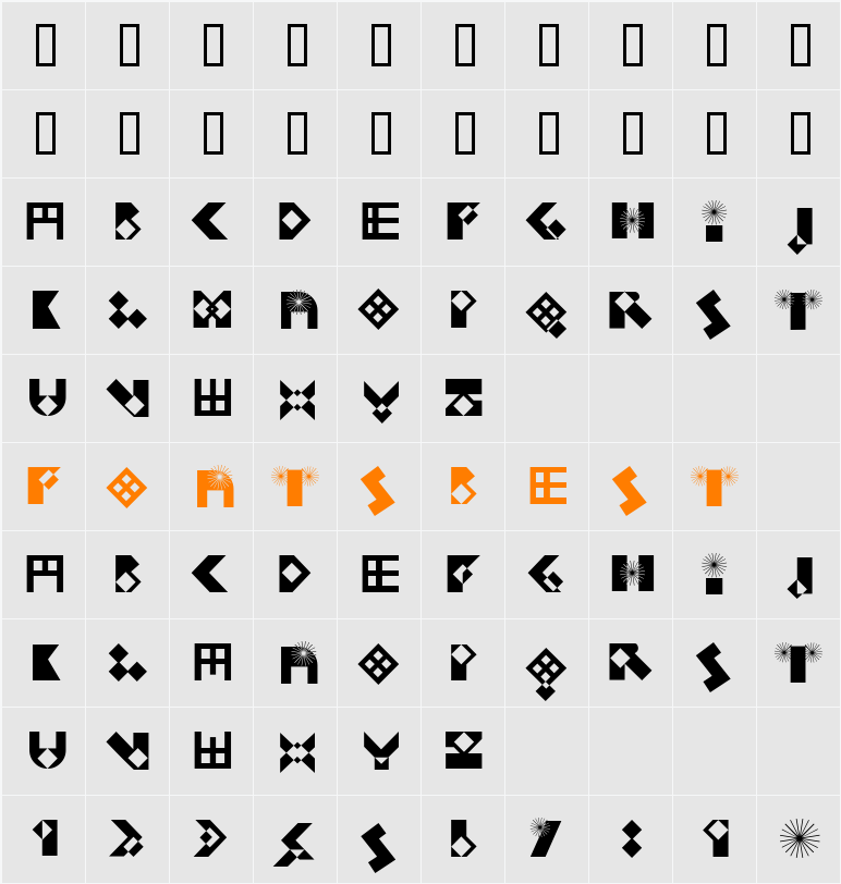 KleinsFirstBricks Character Map