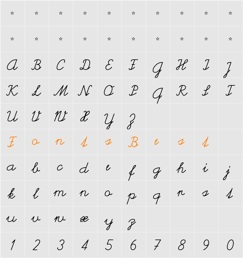 Helvetia Verbundene Character Map