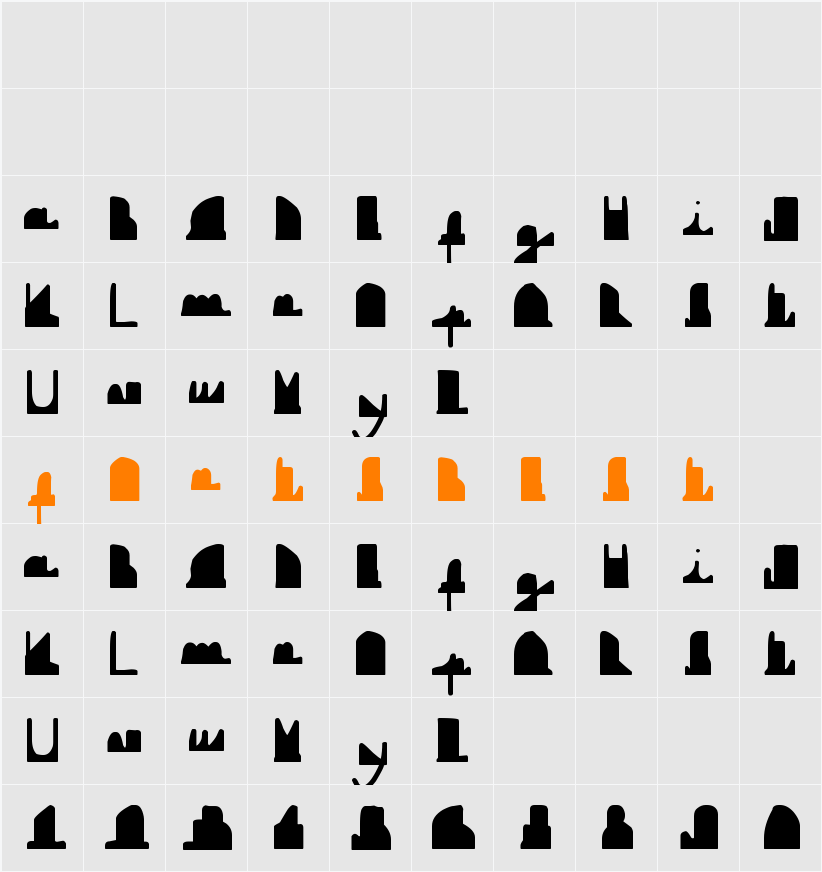 DownBoy Character Map