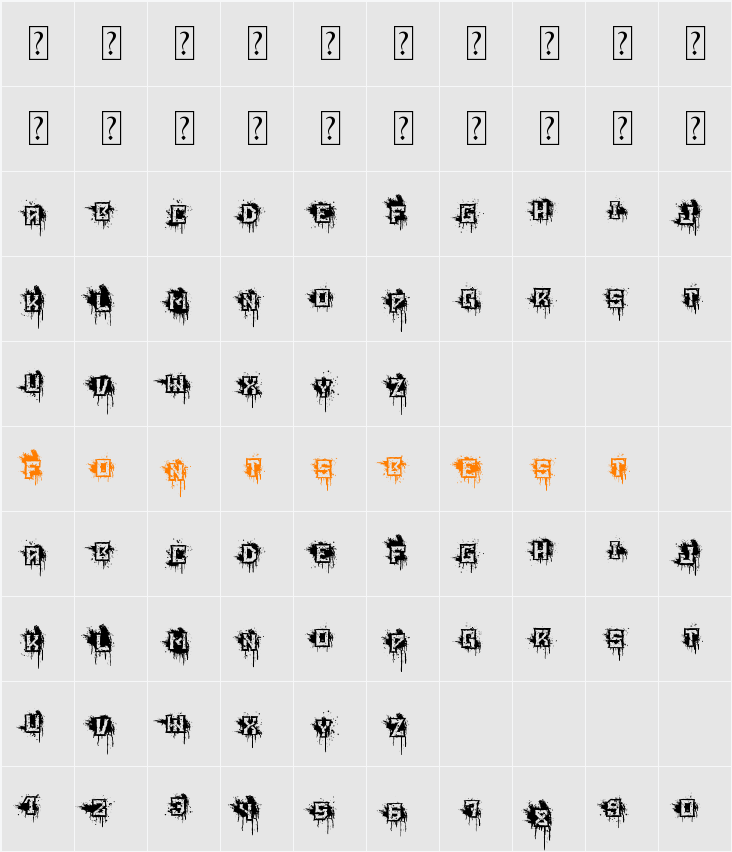 BloodBlocks Character Map