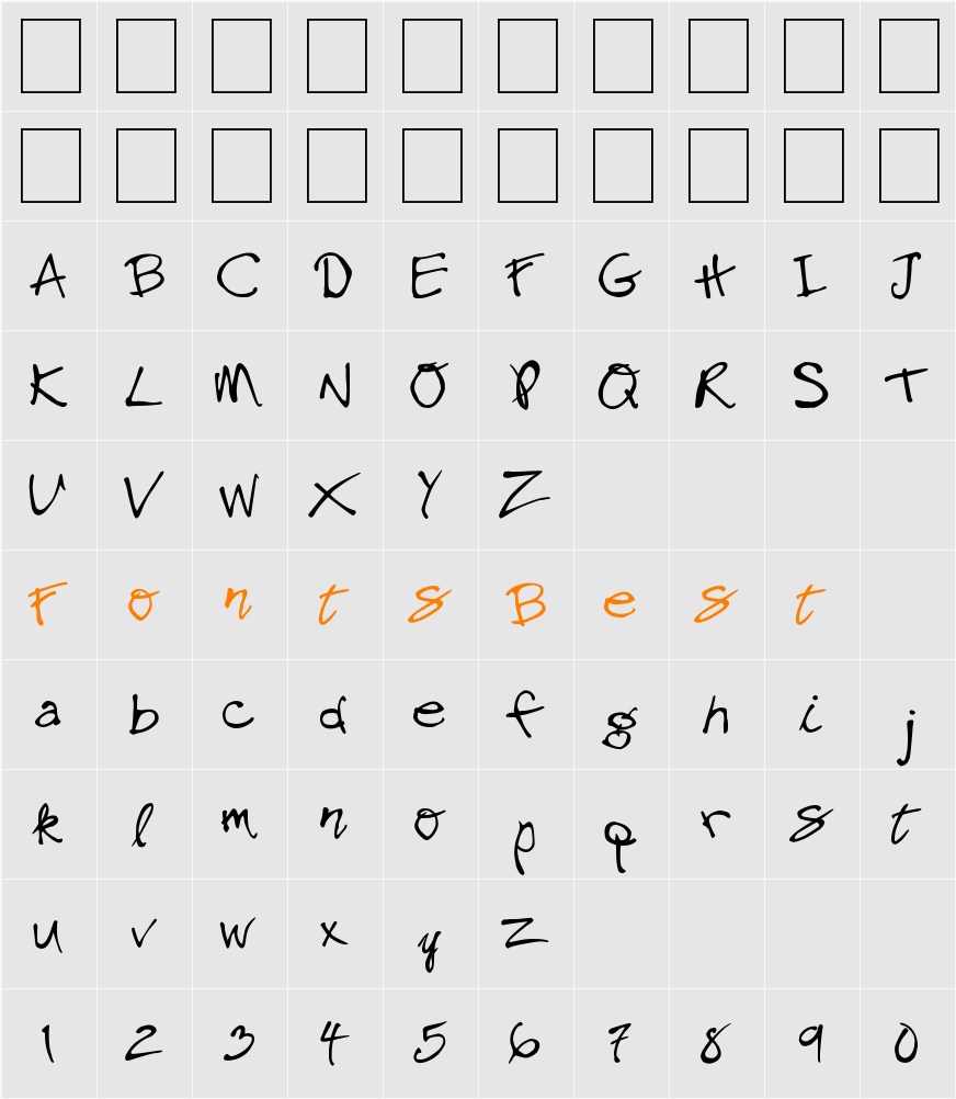 SBC Jazzed Character Map