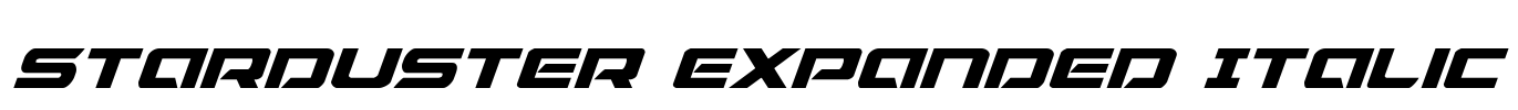 Starduster Expanded Italic Font Image