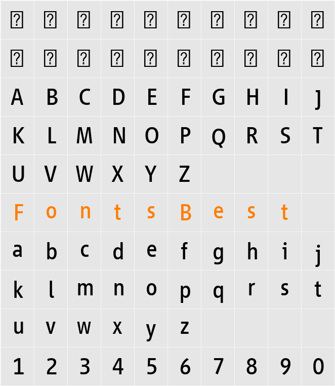 Vialog LT Com Character Map