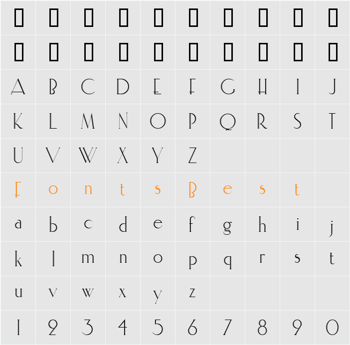 ElegantInline Character Map