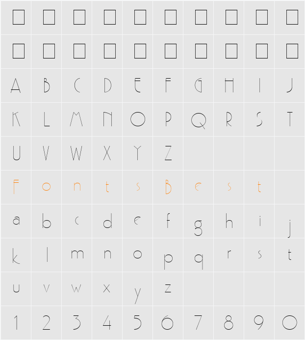 Pouf SSi Character Map