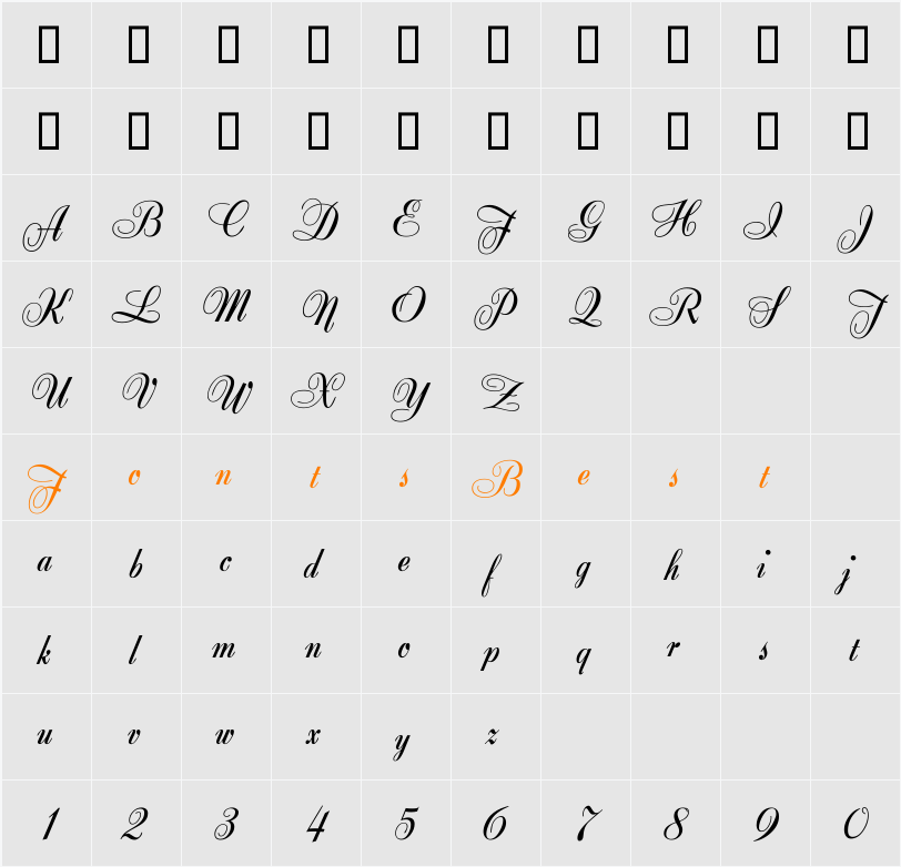 Zirkon Character Map