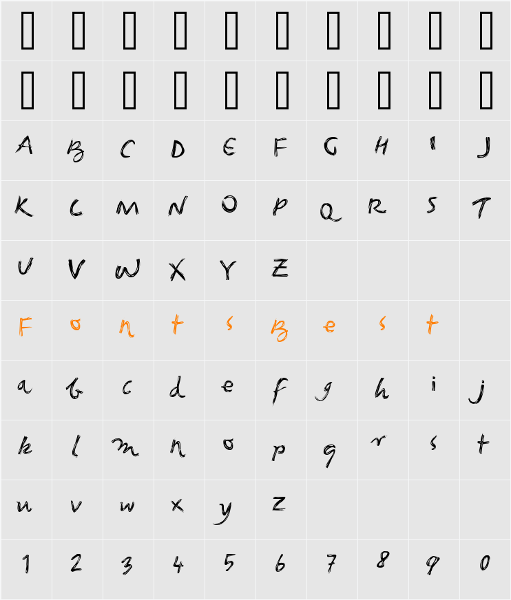 Foxgrunge Character Map