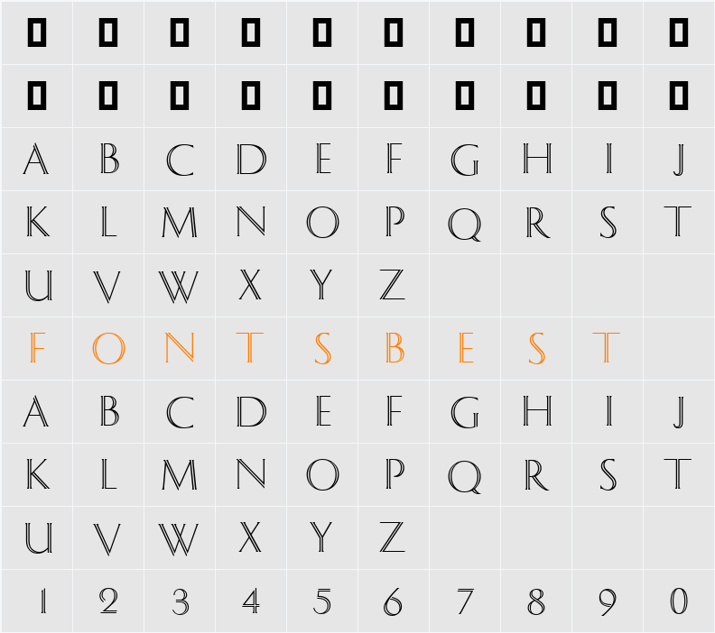 Delphian ATT Character Map
