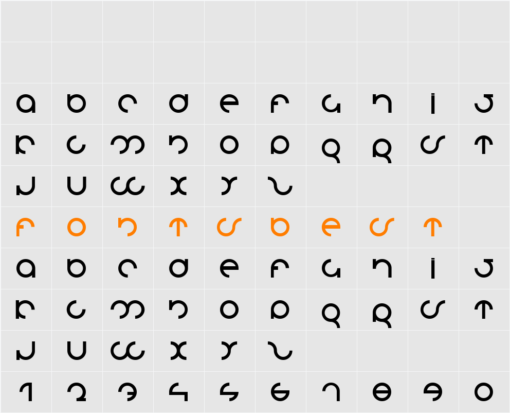 MDRS-FD01 Character Map